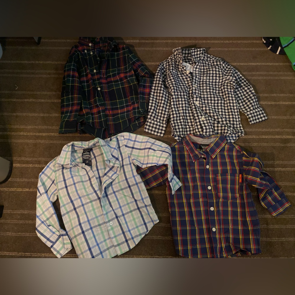 Boys' Plaid Button-Up Shirts Set